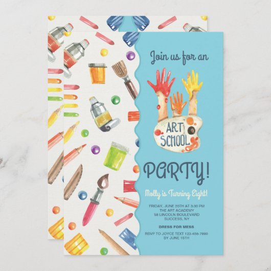 Uitnodiging kunstacademie (Voorkant / Achterkant)