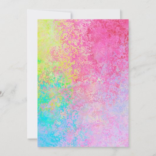 Uitnodiging Kunstfeest Verfspatten Regenboog Kinde (Achterkant)