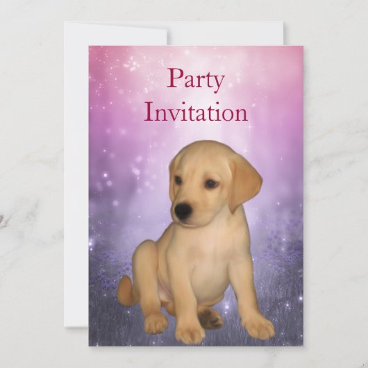 Uitnodiging Labrador Puppy in het Park (Voorkant)