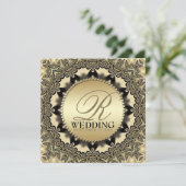 Uitnodiging  Lace Golden Wedding Party (Staand voorkant)