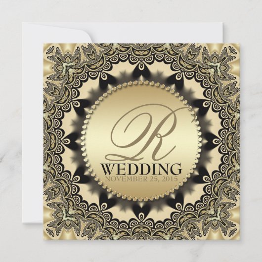 Uitnodiging  Lace Golden Wedding Party (Voorkant)