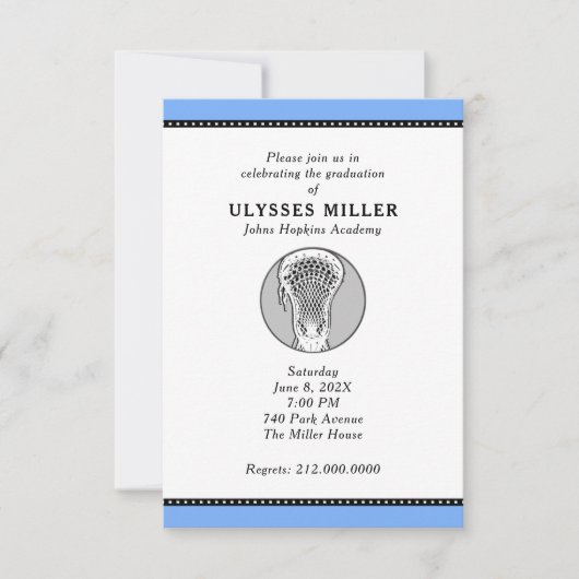 Uitnodiging Lacrosse Feest (Voorkant)