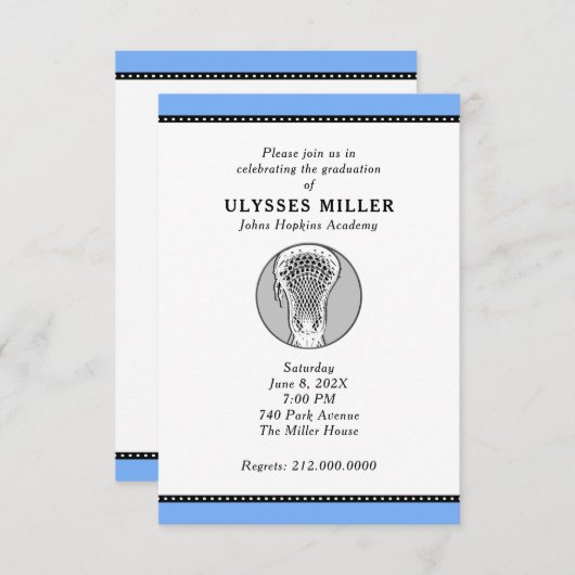 Uitnodiging Lacrosse Party (Voorkant / Achterkant)