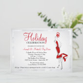 Uitnodiging Lady In Red (Staand voorkant)