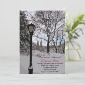 Uitnodiging Lamp Post Holiday (Staand voorkant)