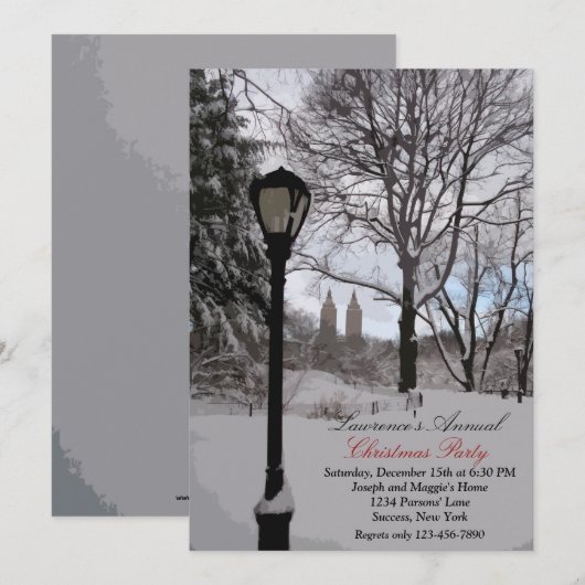 Uitnodiging Lamp Post Holiday (Voorkant / Achterkant)