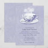 Uitnodiging Lavender Tea Party (Voorkant / Achterkant)