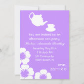 Uitnodiging Lavender Tea Party (Voorkant)
