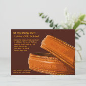 Uitnodiging lederen gordel (Staand voorkant)