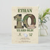 Uitnodiging leger - 10e verjaardag Uitnodiging (Staand voorkant)