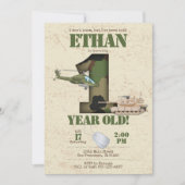 Uitnodiging leger - 1e verjaardag Uitnodiging (Voorkant)