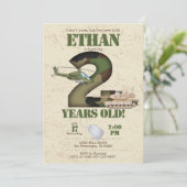 Uitnodiging leger - 2e verjaardag Uitnodiging (Staand voorkant)