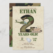 Uitnodiging leger - 2e verjaardag Uitnodiging (Voorkant / Achterkant)