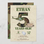 Uitnodiging leger - 5e verjaardag Uitnodiging (Voorkant / Achterkant)