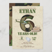 Uitnodiging leger - 6e verjaardag Uitnodiging (Voorkant / Achterkant)