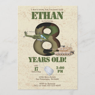Uitnodiging leger - 8e verjaardag Uitnodiging