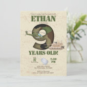 Uitnodiging leger - 9e verjaardag Uitnodiging (Staand voorkant)