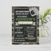 Uitnodiging leger, militaire verjaardagsuitnodigin (Staand voorkant)