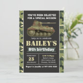 Uitnodiging leger, militaire verjaardagsuitnodigin (Staand voorkant)