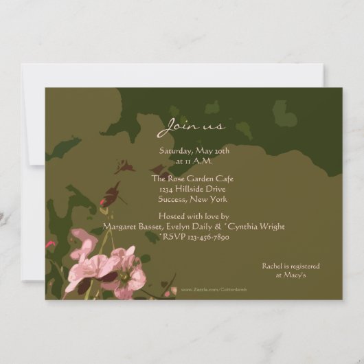 Uitnodiging lente bloemen (Achterkant)