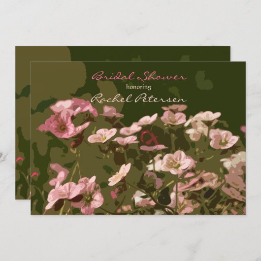 Uitnodiging lente bloemen (Voorkant / Achterkant)