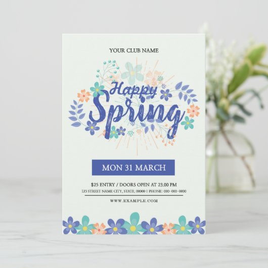 Uitnodiging lente brochure (Staand voorkant)