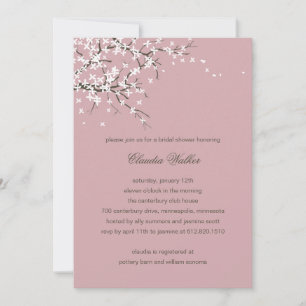 Uitnodiging lentesbloesems Bridal Shower (Dahlia)
