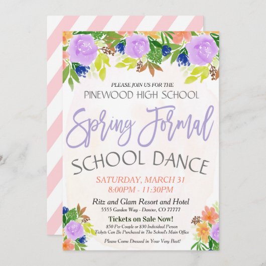 Uitnodiging lentetop (Voorkant / Achterkant)