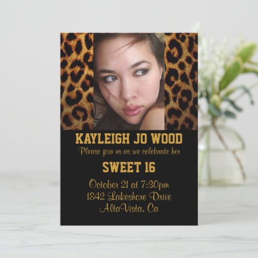 Uitnodiging Leopard Party (Staand voorkant)