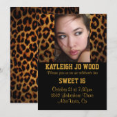 Uitnodiging Leopard Party (Voorkant / Achterkant)