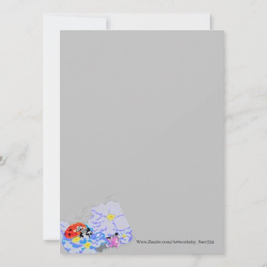 Uitnodiging { Lieveheersbeestje } (Achterkant)