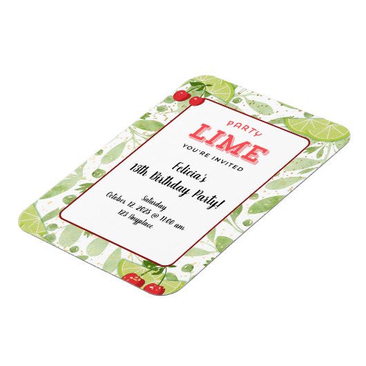 Uitnodiging "Limoen" Magneet (Linkerzijde)