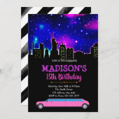 Uitnodiging limousine themafeest (Voorkant / Achterkant)