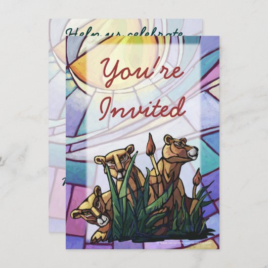 Uitnodiging Lion Cubs Party (Voorkant / Achterkant)