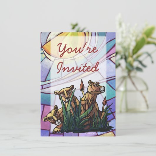 Uitnodiging Lion Cubs Party (Staand voorkant)