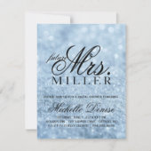 Uitnodiging - Lit Blue Glit Fab future Mrs Bridal (Voorkant)