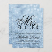 Uitnodiging - Lit Blue Glit Fab future Mrs Bridal (Voorkant / Achterkant)