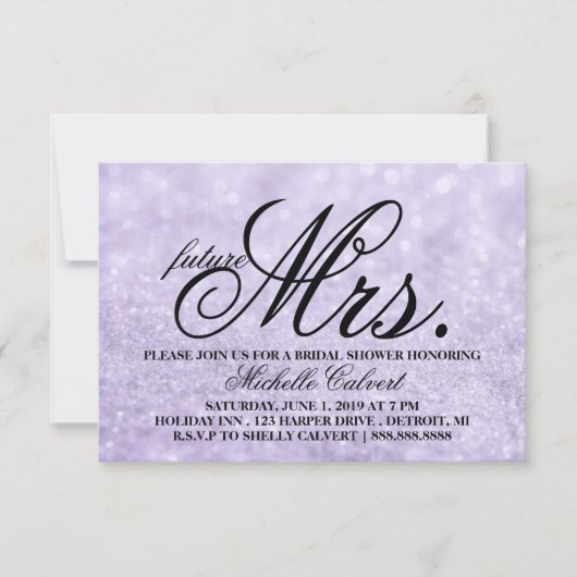 Uitnodiging - Lit Paars Glit Vrijgezellenfeest fut (Voorkant)