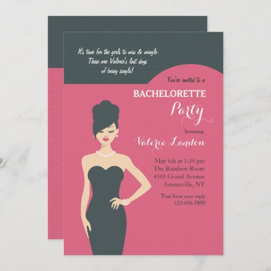 Uitnodiging 'Little Black Dress' (Voorkant / Achterkant)