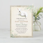Uitnodiging Little Lamb Baby Shower (Staand voorkant)