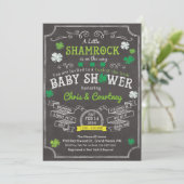 Uitnodiging Little Shamrock Baby Shower (Staand voorkant)