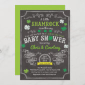 Uitnodiging Little Shamrock Baby Shower (Voorkant / Achterkant)