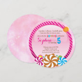 Uitnodiging Lollipop - Uitnodiging Snoep Land (Voorkant / Achterkant)