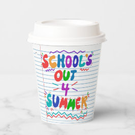 Uitnodiging Losbladig Papier School Is Uit Papieren Bekers