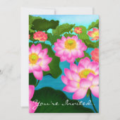 Uitnodiging Lotus Flowers Party (Voorkant)