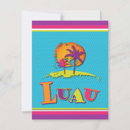 Uitnodiging Luau: 10,8 x 14 cm (Voorkant)