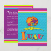 Uitnodiging Luau: 10,8 x 14 cm (Voorkant / Achterkant)