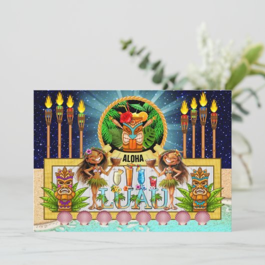 Uitnodiging LUAU - Zie achterkant (Staand voorkant)