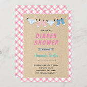 Uitnodiging luierfeest meisje thema (Voorkant / Achterkant)