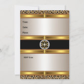 Uitnodiging Luipaardprint Gouden Verjaardagsfeestj (Achterkant)